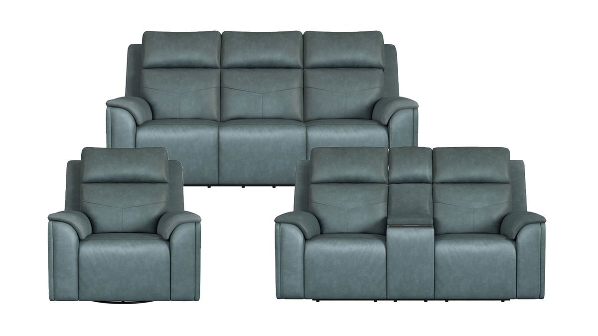 3 Pc Cougar Admiral Blue P5 Power Reclining Set