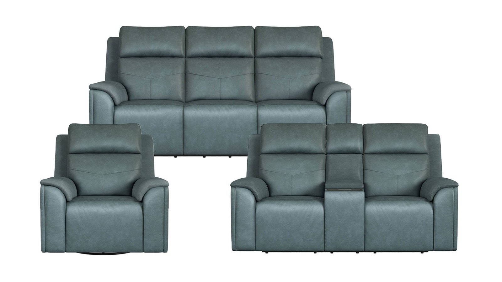 3 Pc Cougar Admiral Blue P5 Power Reclining Set