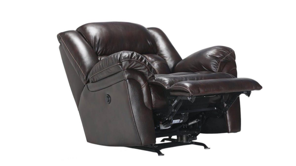 Achieve Dark Brown Leather Power Rocker Recliner – Upholstered Living Room Chair Made in USA