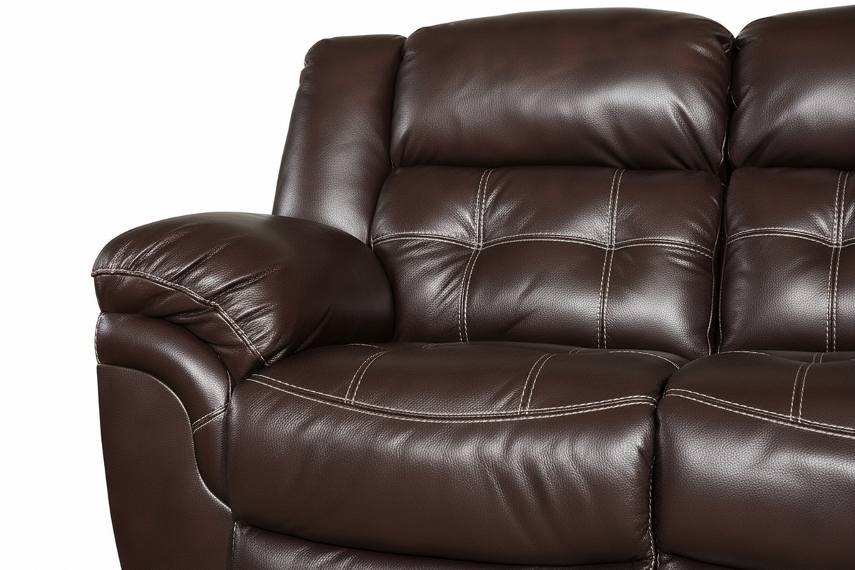 Achieve Leather Manual Reclining 3pc Sectional