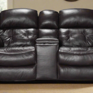 Achieve Leather Manual Reclining Loveseat W Console