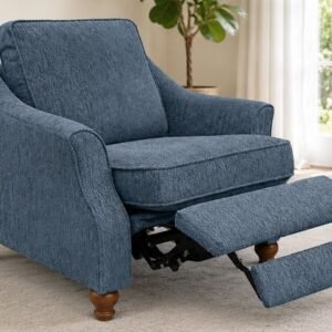 Adeline Lake Blue Performance Fabric Power Inclining Chair Recliner