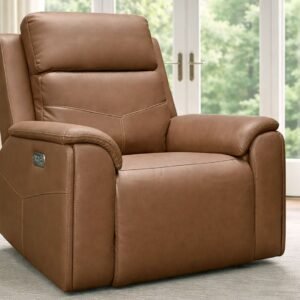 Auburn Brown Power Recliner Upholstered Living Room Chair