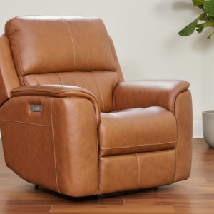 Big Spring Saddle Brown Leather Match Zero Gravity Recliner