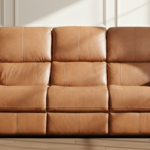 Big Spring Saddle Brown Leather Power Reclining Sofa