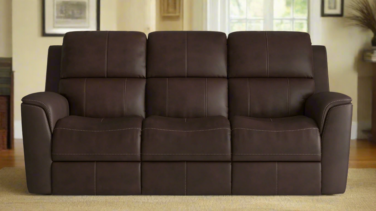 Big Spring Umber Brown Leather P3 Power Reclining Sofa