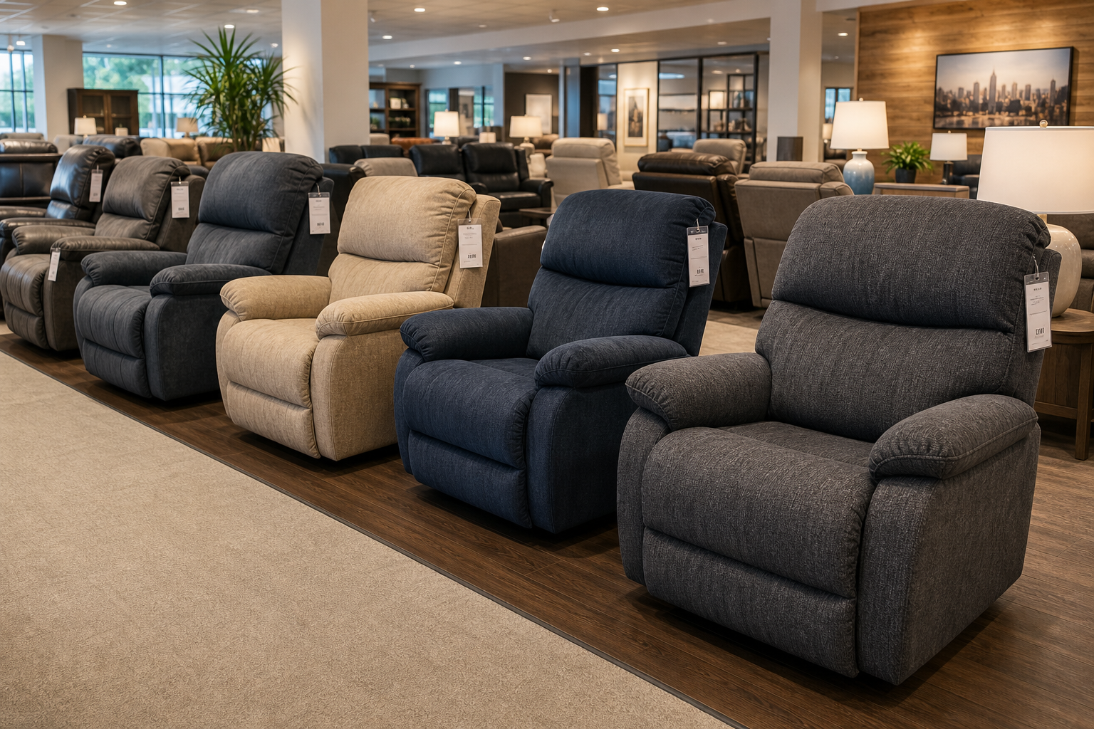 Recliner chairs for sale in our curated showroom