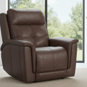 Cloud Nine Stitch Brown Leather Zero Gravity Power Recliner
