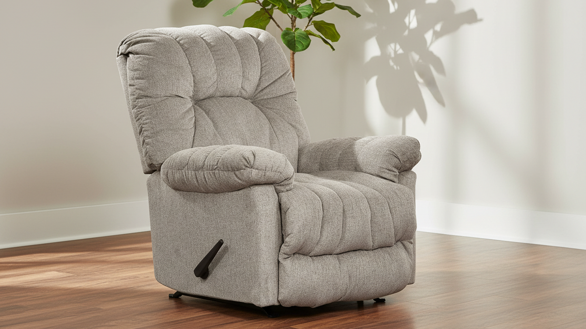Conen Oat Manual Rocker Recliner – Upholstered Living Room Chair Made in USA | Gallery Furniture