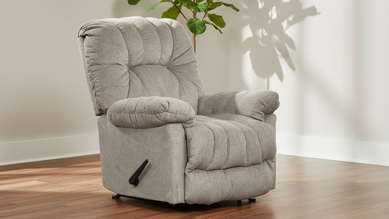 Conen Oat Manual Rocker Recliner – Upholstered Living Room Chair Made in USA | Gallery Furniture