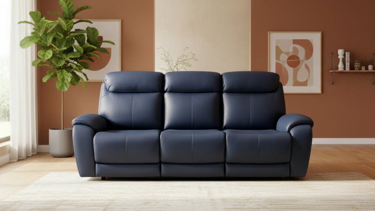 Cordova Steel Blue Power Reclining Sofa