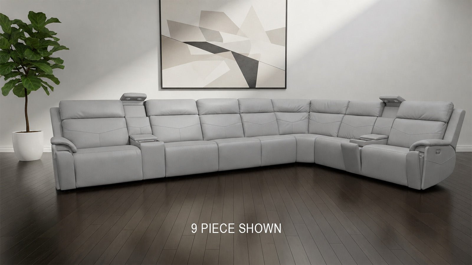 Cougar 6-Piece Power Reclining Sectional Sofa - Dove Grey Zero Gravity