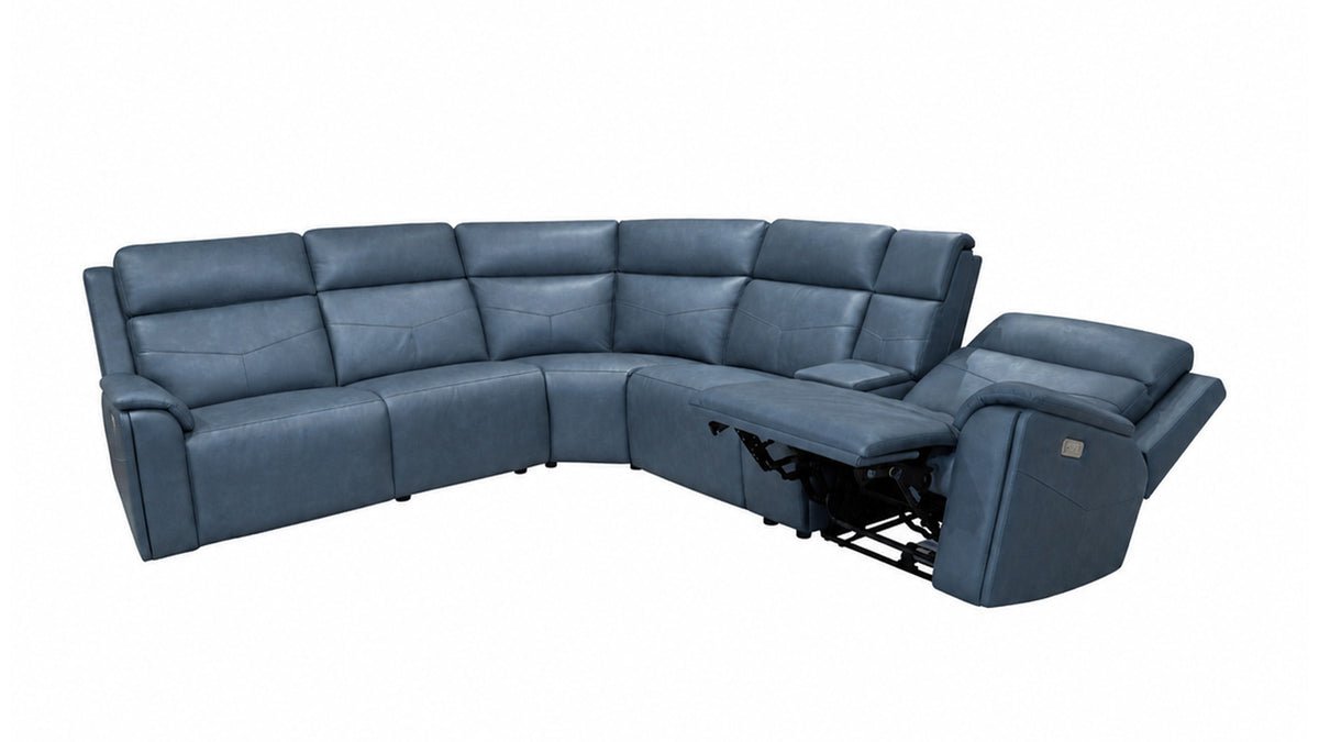 Cougar Admiral Blue P5 Power Modular Reclining 6pc Sectional w/Zero Gravity