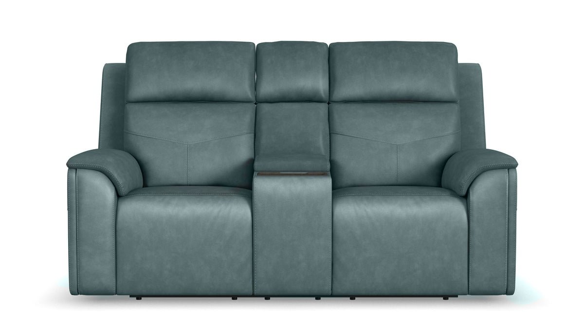 Cougar Admiral Blue P5 Power Reclining Loveseat w/Console