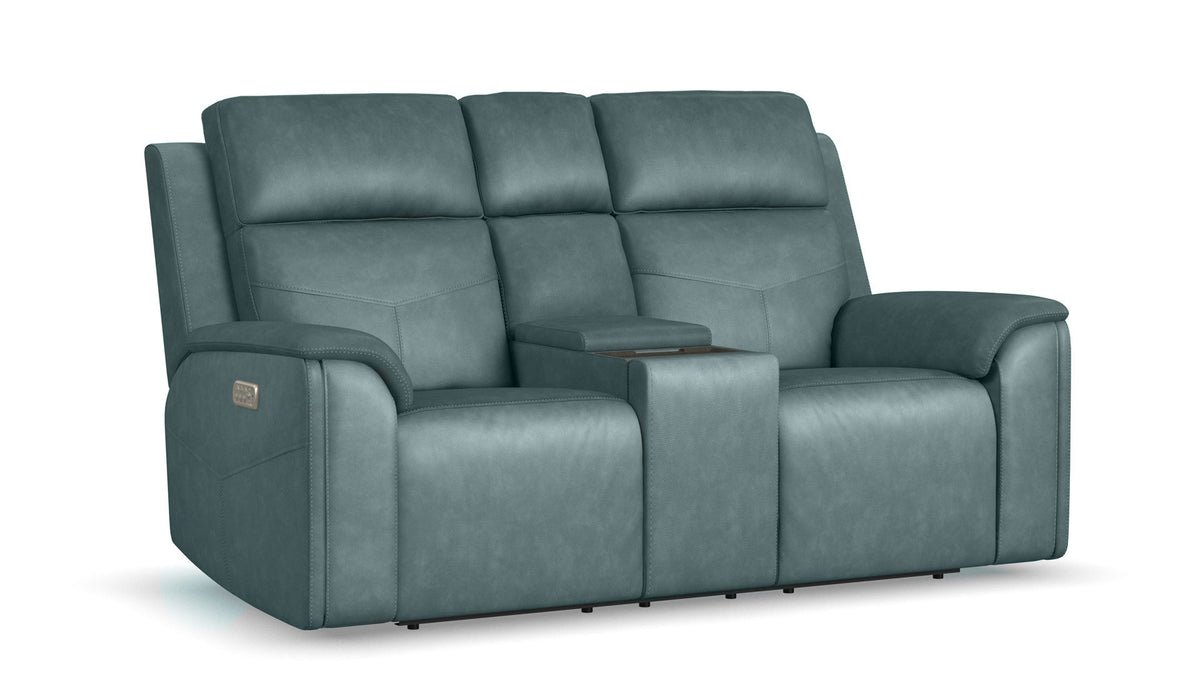 Cougar Admiral Blue P5 Power Reclining Loveseat w/Console