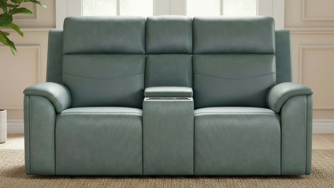 Cougar Admiral Blue P5 Power Reclining Loveseat w/Console