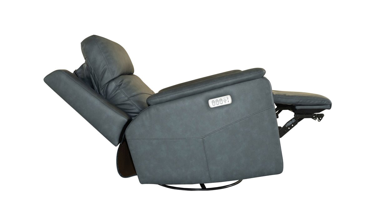 Cougar Admiral Blue Power Swivel Glider Recliner – Performance Fabric Upholstered Living Room Chair with Heat & Massage