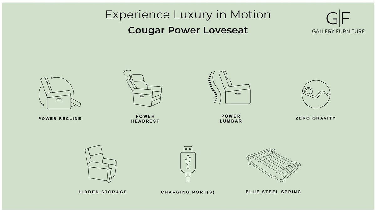 Cougar Cappuccino P3 Power Reclining Loveseat w/o Console