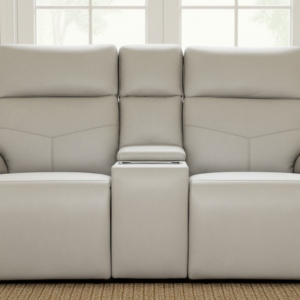 Cougar Dove Gray Power Reclining Loveseat W Console