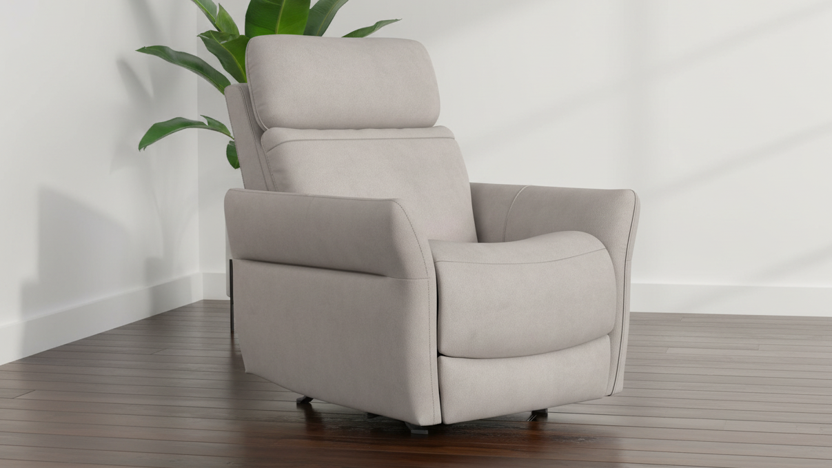 Cougar Pheasant Gray Power Rocker Recliner – Performance Fabric Upholstered Living Room Chair with Heat & Massage | Gallery Furniture