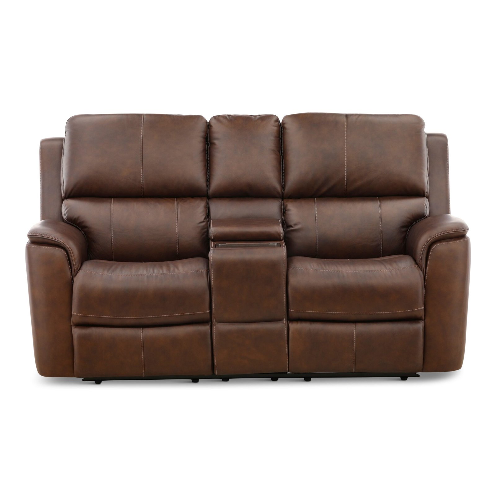 Flexsteel Karson Leather Power Reclining Console Loveseat