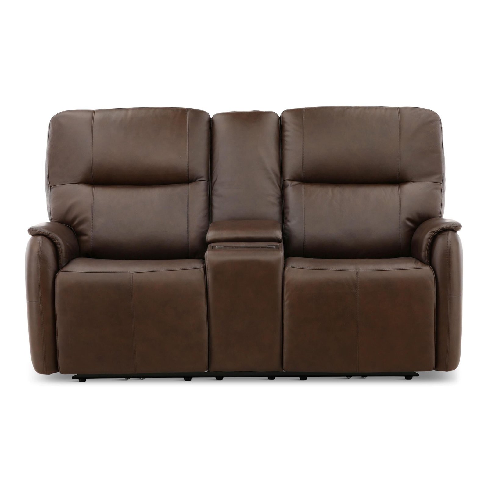 Flexsteel Walker Leather Power Reclining Console Loveseat