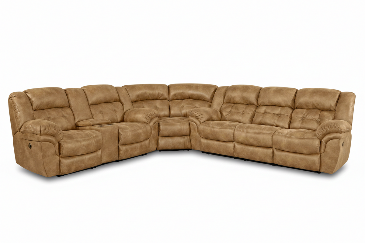 Frontier Almond Manual Reclining 3pc Sectional