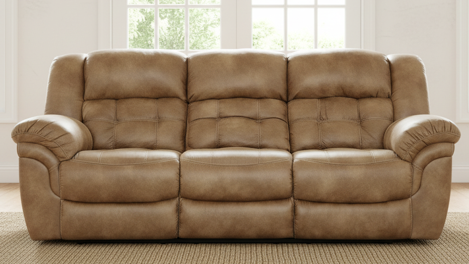 Frontier Almond Manual Reclining Sofa