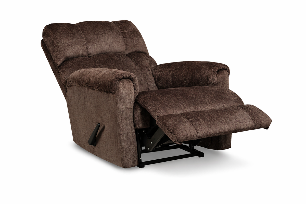 Godiva Manual Rocker Recliner – Brown Upholstered Living Room Chair Made in USA
