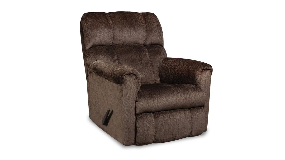 Godiva Manual Rocker Recliner – Brown Upholstered Living Room Chair Made in USA