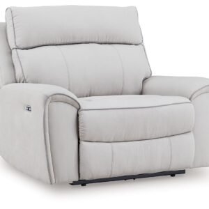 Grafton Pike - Power Recliner / Adjustable Headrest - Pearl / Ash