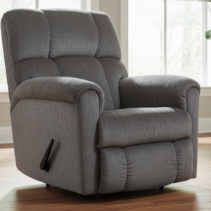 Grey Manual Rocker Recliner Upholstered Living Room Chair