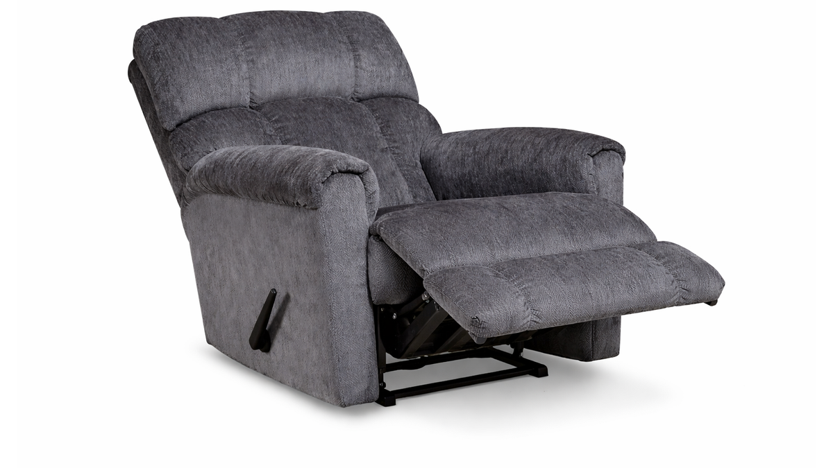 Grey Manual Rocker Recliner – Upholstered Living Room Chair Made in USA