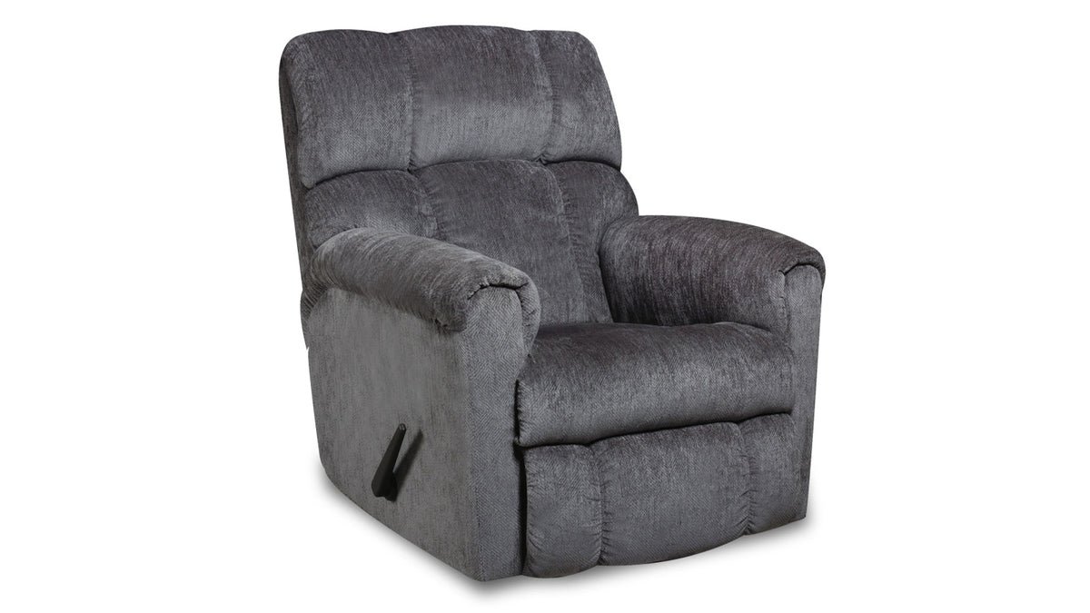 Grey Manual Rocker Recliner – Upholstered Living Room Chair Made in USA