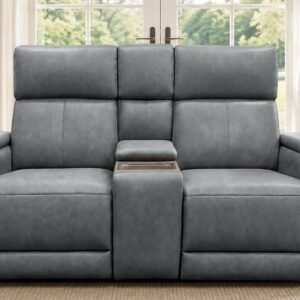 Mac Pulse Charcoal Grey Power Loveseat With Immersive