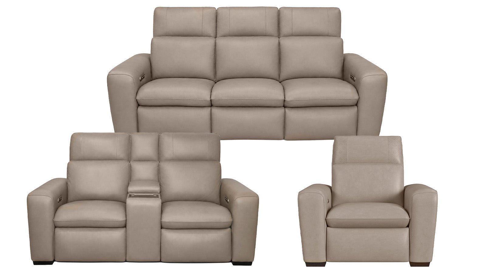 MACPULSE 360 MAX P4 Italian Leather Power Reclining 3-Piece Collection