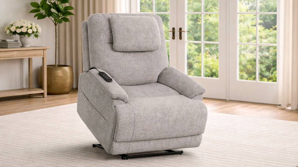 MacZcliner Jr. Dove Grey P3 – Compact Power Lift Recliner | Assistive Sleep Chair