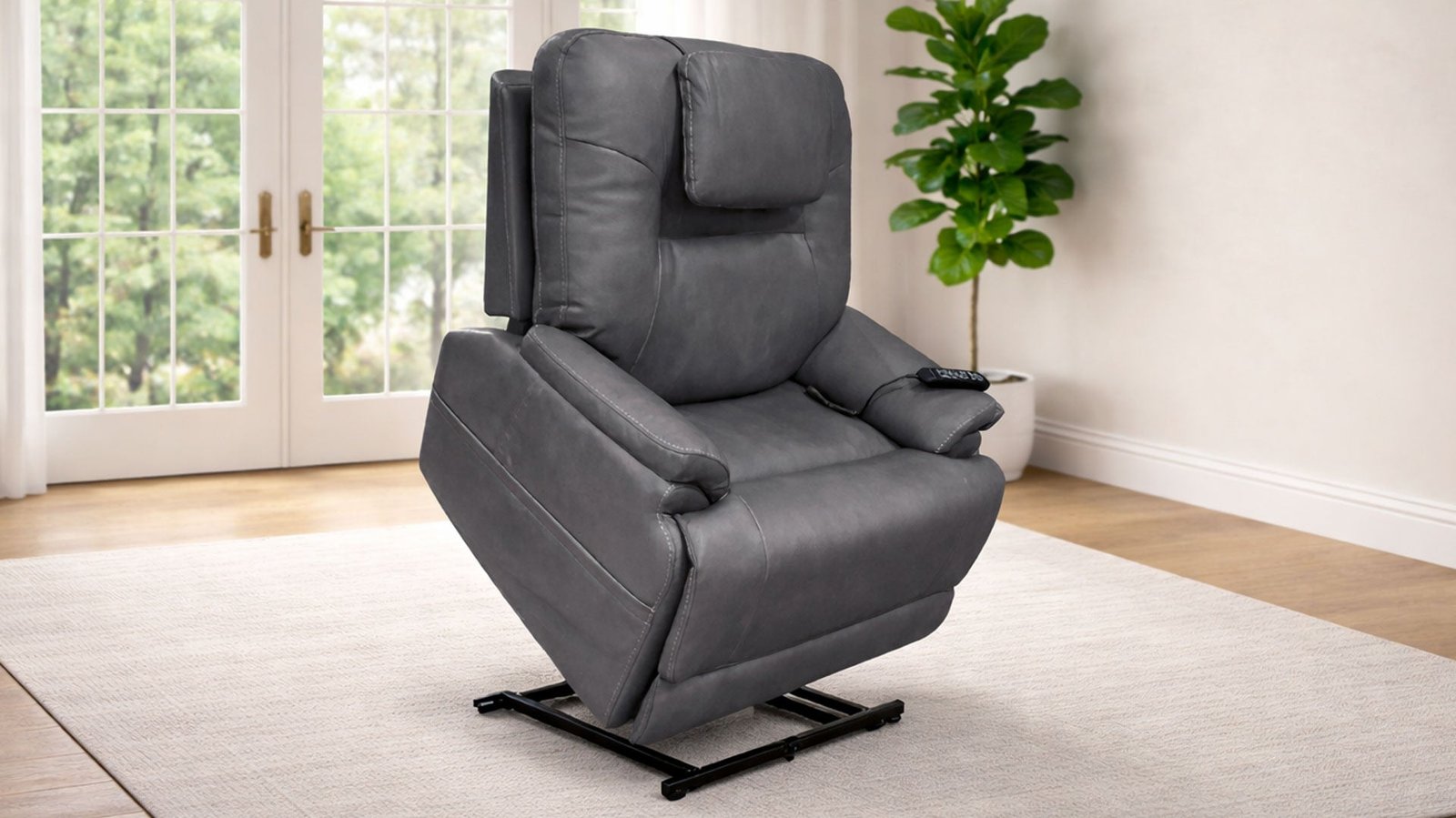 MacZcliner Performa Dark Grey P5 Power Lift Sleep Chair – Zero Gravity Recliner | Heat & Massage