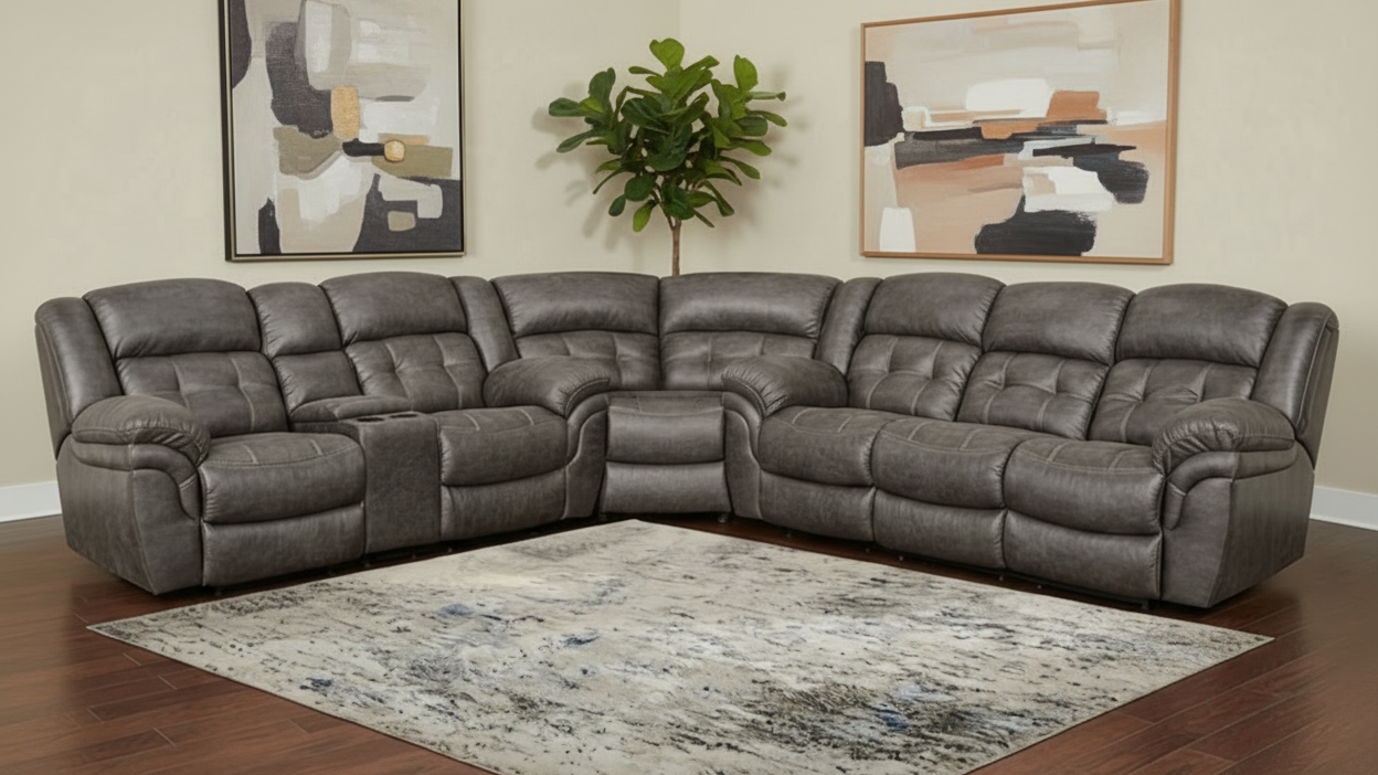 Marcelina Charcoal Manual Reclining 3pc Sectional