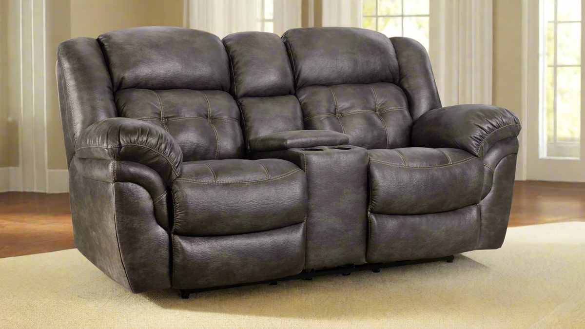 Marcelina Charcoal P1 Power Reclining Loveseat w/Console