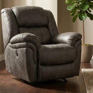 Marcelina Charcoal Power Recliner Upholstered Living Room Chair