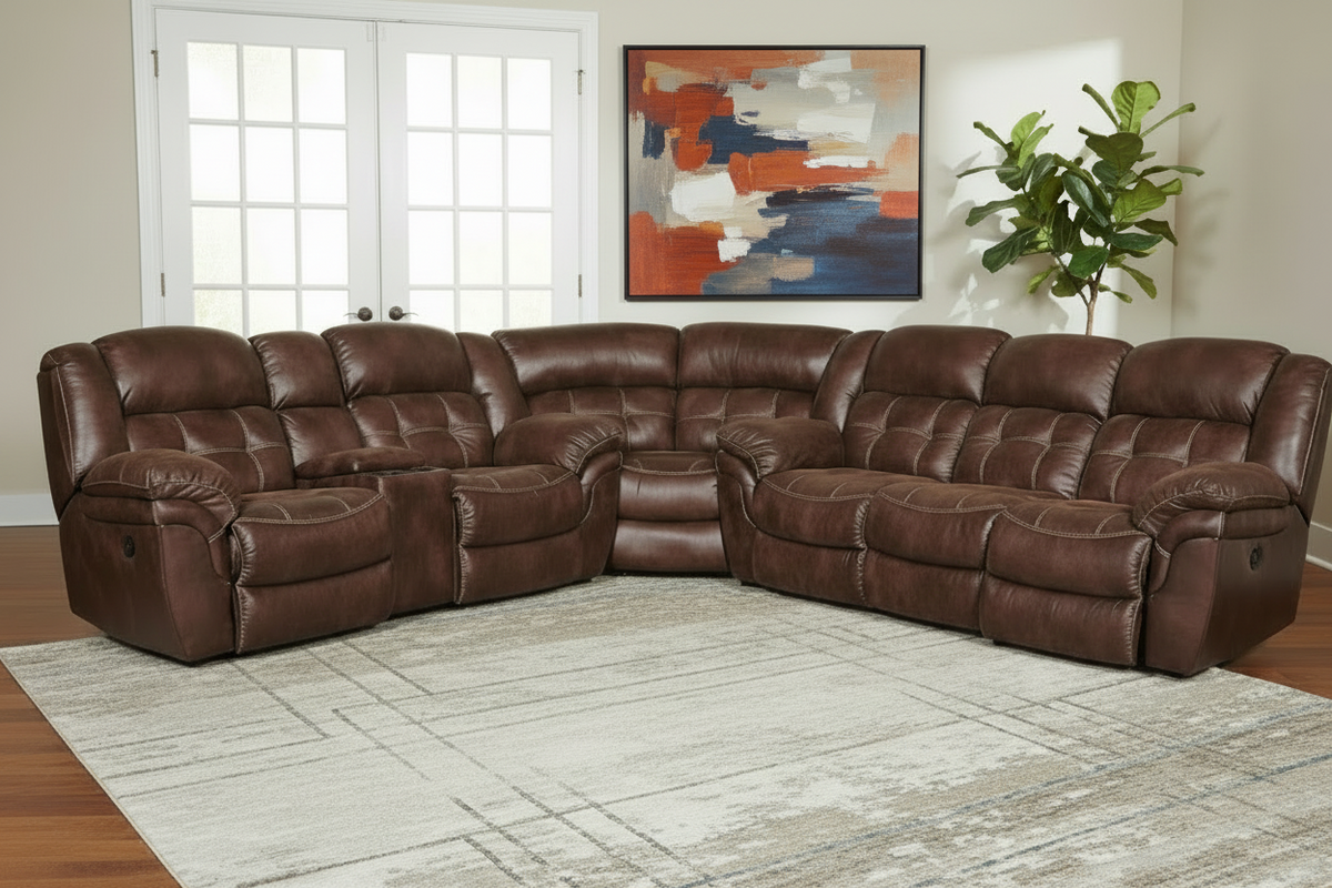 Marcelina Espresso Manual Reclining 3pc Sectional