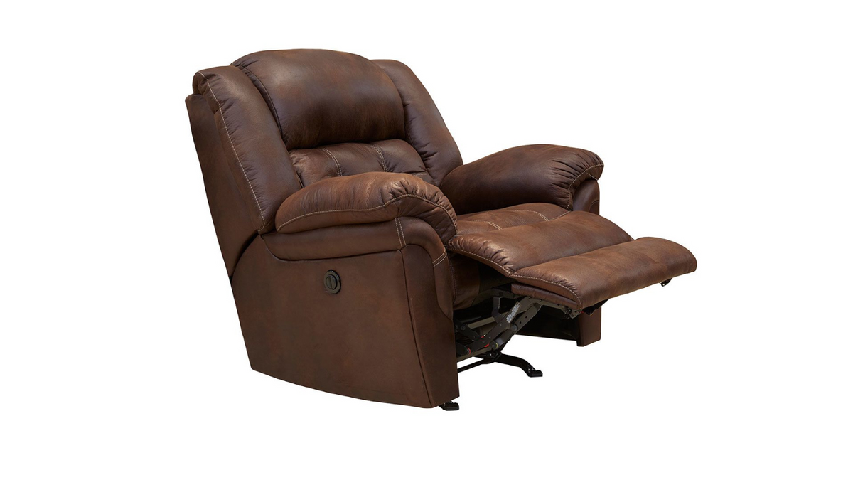 Marcelina Espresso Manual Rocker Recliner – Upholstered Living Room Chair Made in USA | Gallery Furniture