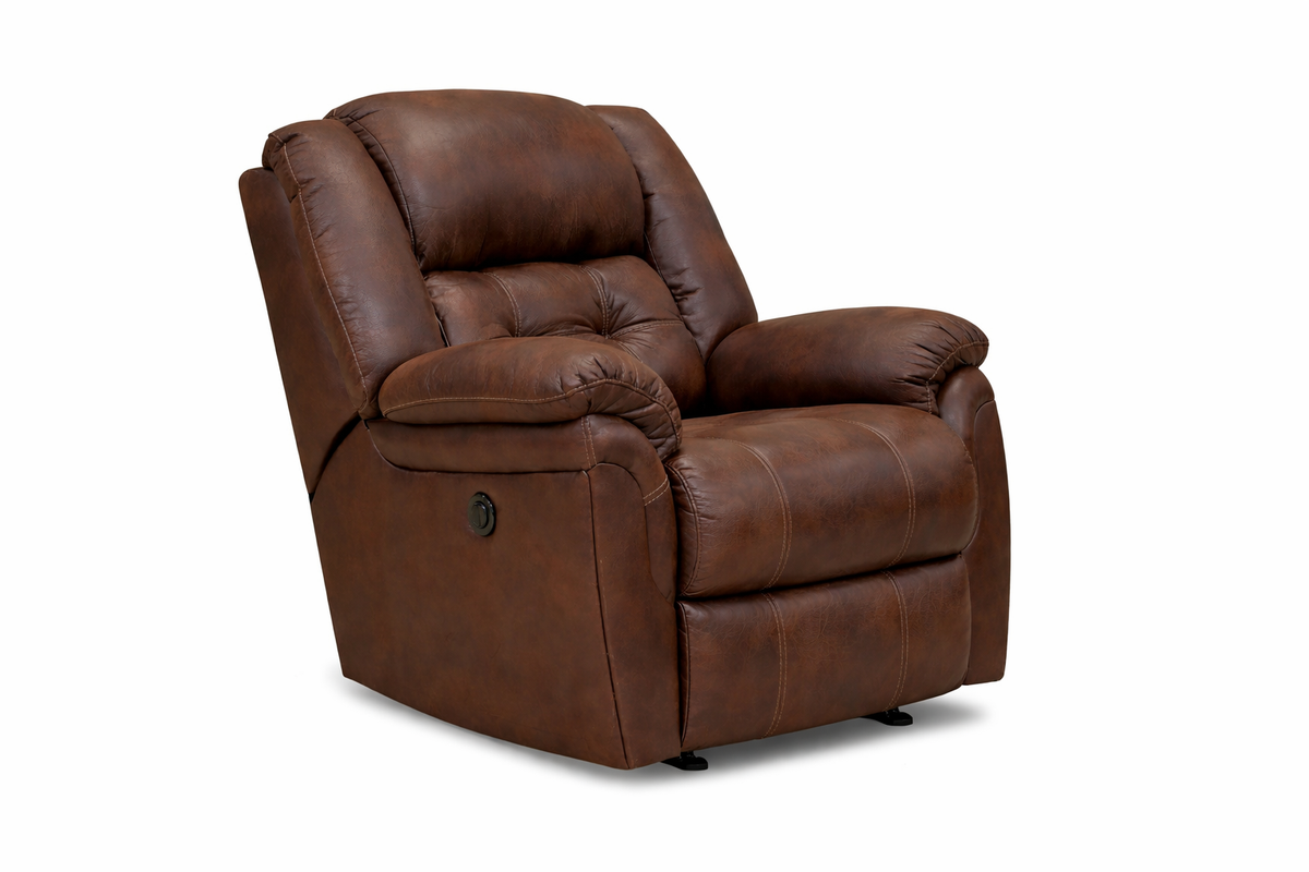 Marcelina Espresso Manual Rocker Recliner – Upholstered Living Room Chair Made in USA | Gallery Furniture