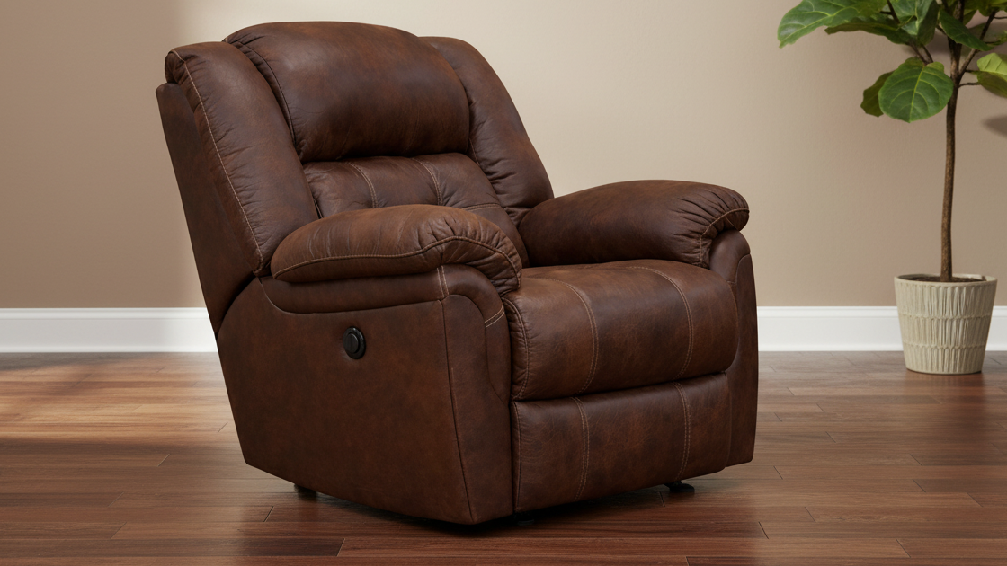 Marcelina Espresso Power Rocker Recliner – Upholstered Living Room Chair Made in USA