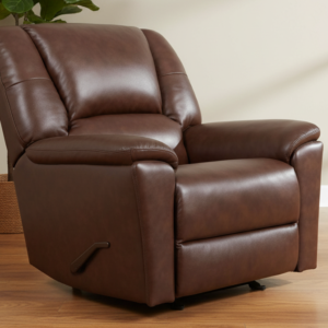 New Perfect Match Plush Tavern Brown Leather Manual Recliner