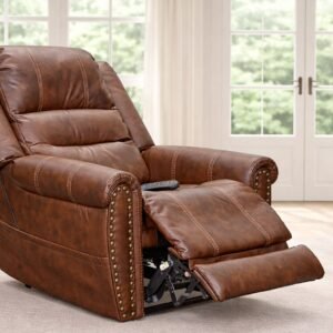 Oscar Pecan P3 Power Lift Chair – Heavy duty 350lb Capacity Dual Motor Recliner | Gallery Furniture