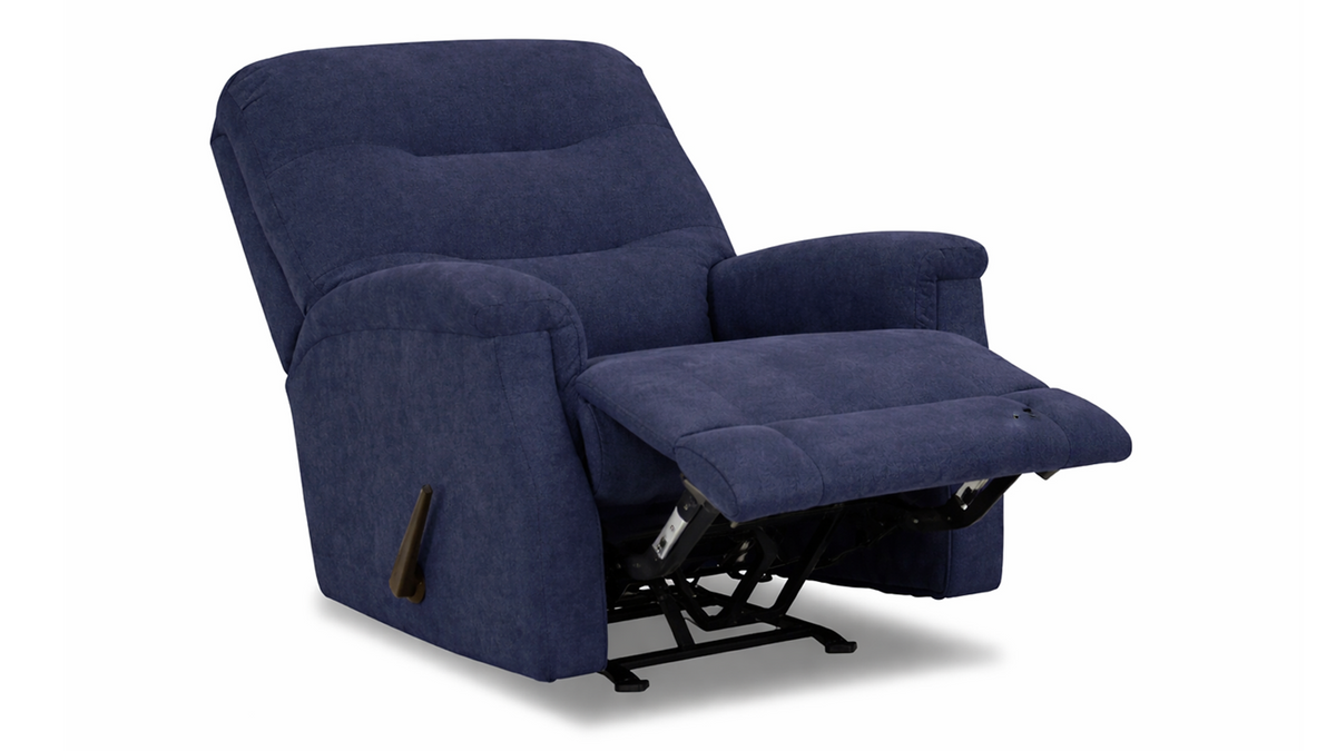 Parkway Navy Manual Rocker Recliner – Upholstered Living Room Chair Made in USA