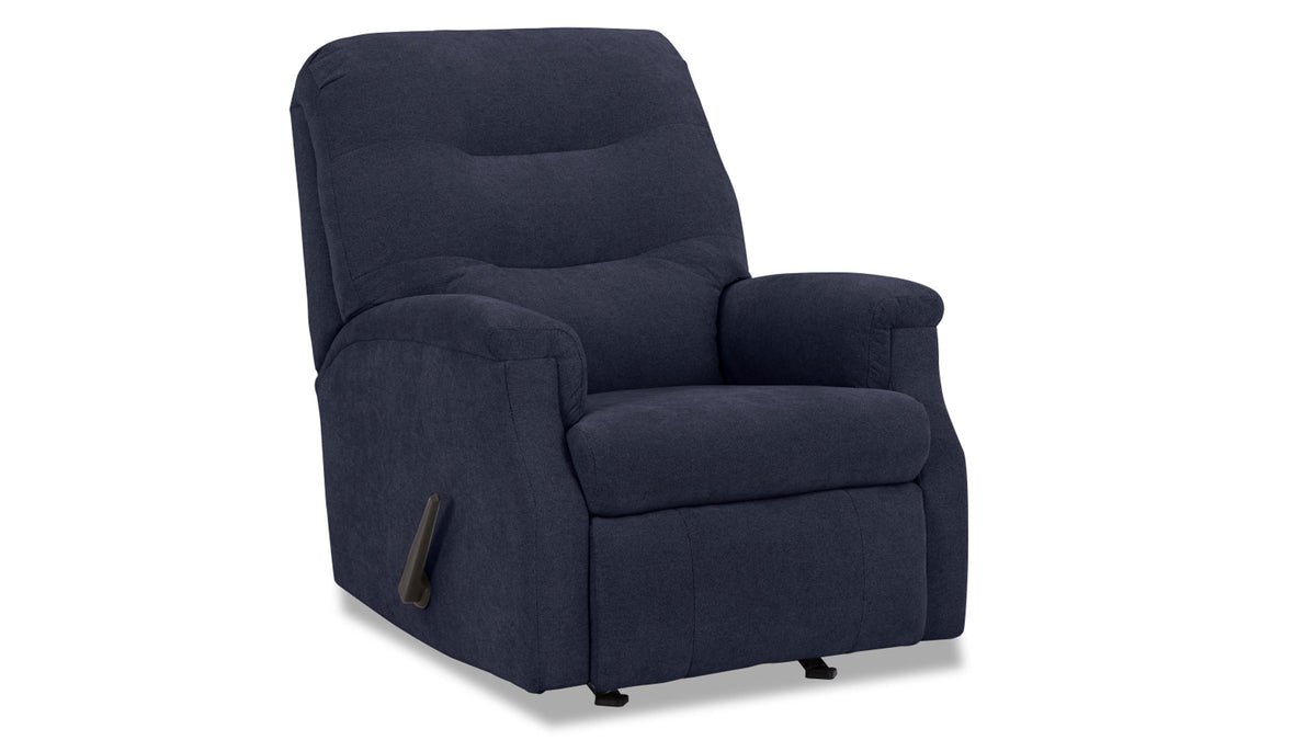 Parkway Navy Manual Rocker Recliner – Upholstered Living Room Chair Made in USA