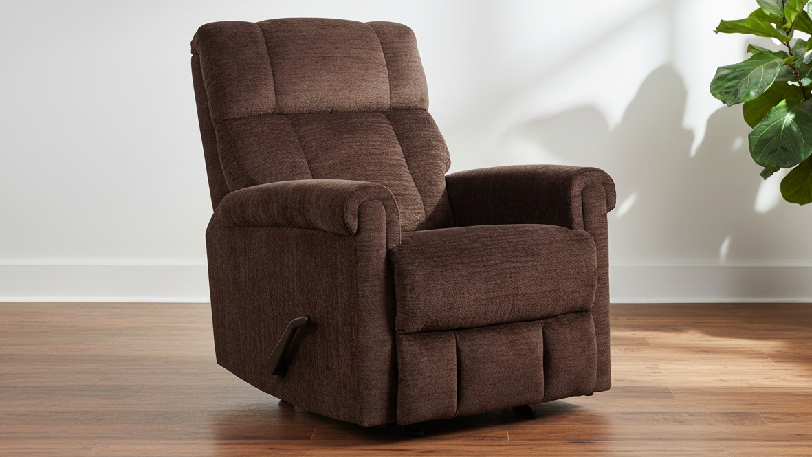 Perfect Match Classic Buffalo Brown Manual Rocker Recliner – Upholstered Living Room Chair